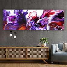 Lade das Bild in den Galerie-Viewer, Leinwandbild Fluid Art Floral Panorama
