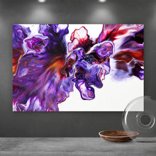 Lade das Bild in den Galerie-Viewer, Leinwandbild Fluid Art Floral Querformat
