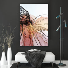 Lade das Bild in den Galerie-Viewer, Leinwandbild Fluid Art Flower Hochformat