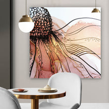 Lade das Bild in den Galerie-Viewer, Leinwandbild Fluid Art Flower Quadrat