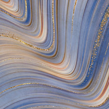 Lade das Bild in den Galerie-Viewer, Aluminiumbild gebürstet Fluid Art Glitzer Wellen Quadrat