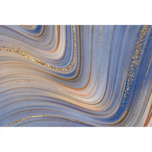 Lade das Bild in den Galerie-Viewer, Aluminiumbild Fluid Art Glitzer Wellen Querformat