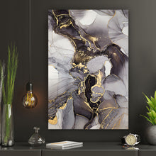 Lade das Bild in den Galerie-Viewer, Leinwandbild Fluid Art Gold Hochformat
