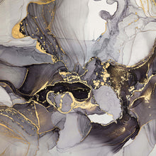 Lade das Bild in den Galerie-Viewer, Leinwandbild Fluid Art Gold Quadrat
