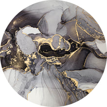 Lade das Bild in den Galerie-Viewer, Aluminiumbild gebürstet Fluid Art Gold Kreis