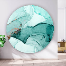 Lade das Bild in den Galerie-Viewer, Aluminiumbild Fluid Art Green Kreis