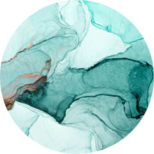 Lade das Bild in den Galerie-Viewer, Aluminiumbild gebürstet Fluid Art Green Kreis