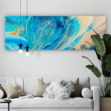 Lade das Bild in den Galerie-Viewer, Aluminiumbild gebürstet Fluid Art Karibik Panorama
