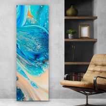 Lade das Bild in den Galerie-Viewer, Aluminiumbild gebürstet Fluid Art Karibik Panorama Hoch