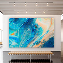 Lade das Bild in den Galerie-Viewer, Leinwandbild Fluid Art Karibik Querformat