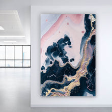 Lade das Bild in den Galerie-Viewer, Aluminiumbild gebürstet Fluid Art Lovely Pink Hochformat