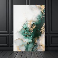 Lade das Bild in den Galerie-Viewer, Leinwandbild Fluid Art Luxury Green Hochformat