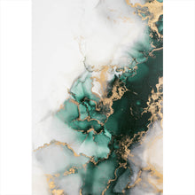 Lade das Bild in den Galerie-Viewer, Aluminiumbild Fluid Art Luxury Green Hochformat