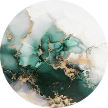 Lade das Bild in den Galerie-Viewer, Aluminiumbild gebürstet Fluid Art Luxury Green Kreis