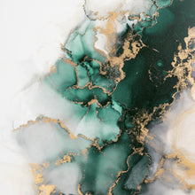 Lade das Bild in den Galerie-Viewer, Poster Fluid Art Luxury Green Quadrat