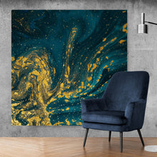 Lade das Bild in den Galerie-Viewer, Leinwandbild Fluid Art Luxury No. 2 Quadrat