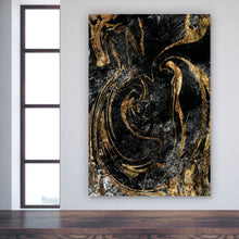 Lade das Bild in den Galerie-Viewer, Leinwandbild Fluid Art Marmor Farbe Hochformat