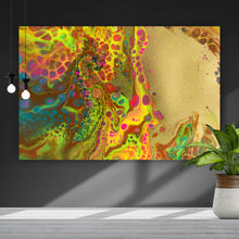 Lade das Bild in den Galerie-Viewer, Aluminiumbild gebürstet Fluid Art Neon Querformat