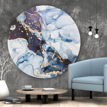 Lade das Bild in den Galerie-Viewer, Aluminiumbild gebürstet Fluid Art Ocean Kreis