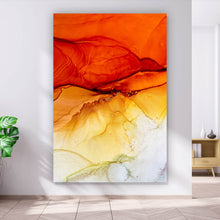 Lade das Bild in den Galerie-Viewer, Leinwandbild Fluid Art Sunset Hochformat