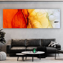 Lade das Bild in den Galerie-Viewer, Leinwandbild Fluid Art Sunset Panorama