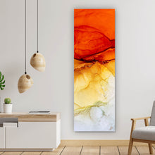 Lade das Bild in den Galerie-Viewer, Aluminiumbild gebürstet Fluid Art Sunset Panorama Hoch
