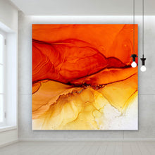 Lade das Bild in den Galerie-Viewer, Poster Fluid Art Sunset Quadrat
