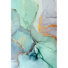 Lade das Bild in den Galerie-Viewer, Leinwandbild Fluid Art Pastell mit Gold Hochformat