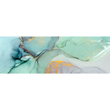 Lade das Bild in den Galerie-Viewer, Leinwandbild Fluid Art Pastell mit Gold Panorama