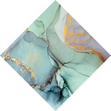 Lade das Bild in den Galerie-Viewer, Leinwandbild Fluid Art Pastell mit Gold Raute