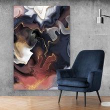 Lade das Bild in den Galerie-Viewer, Leinwandbild Fluid Art Red Secret Hochformat