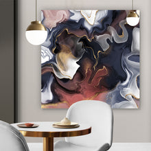 Lade das Bild in den Galerie-Viewer, Aluminiumbild gebürstet Fluid Art Red Secret Quadrat