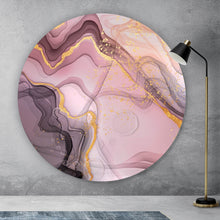 Lade das Bild in den Galerie-Viewer, Aluminiumbild gebürstet Fluid Art Rose Kreis