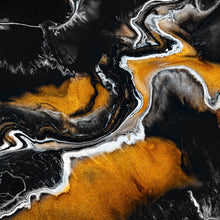 Lade das Bild in den Galerie-Viewer, Aluminiumbild gebürstet Fluid Art dunkles Geheimnis Quadrat