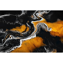 Lade das Bild in den Galerie-Viewer, Aluminiumbild Fluid Art dunkles Geheimnis Querformat