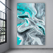 Lade das Bild in den Galerie-Viewer, Aluminiumbild gebürstet Fluid Art Simply Grey Hochformat