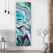 Lade das Bild in den Galerie-Viewer, Leinwandbild Fluid Art Simply Grey Panorama Hoch