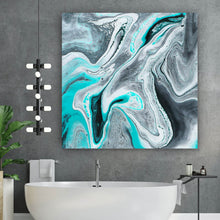 Lade das Bild in den Galerie-Viewer, Spannrahmenbild Fluid Art Simply Grey Quadrat