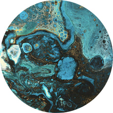 Lade das Bild in den Galerie-Viewer, Aluminiumbild Fluid Art Smaragd Kreis