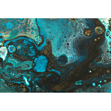 Lade das Bild in den Galerie-Viewer, Leinwandbild Fluid Art Smaragd Querformat