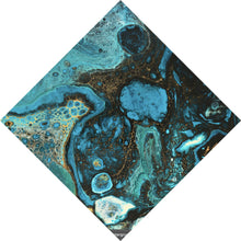 Lade das Bild in den Galerie-Viewer, Leinwandbild Fluid Art Smaragd Raute