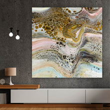 Lade das Bild in den Galerie-Viewer, Leinwandbild Fluid Art Soft Pastell Quadrat
