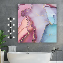 Lade das Bild in den Galerie-Viewer, Leinwandbild Fluid Art Sweet Candy Quadrat