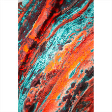 Lade das Bild in den Galerie-Viewer, Poster Fluid Art Türkis Orange Hochformat