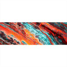 Lade das Bild in den Galerie-Viewer, Poster Fluid Art Türkis Orange Panorama