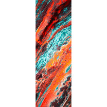 Lade das Bild in den Galerie-Viewer, Aluminiumbild Fluid Art Türkis Orange Panorama Hoch