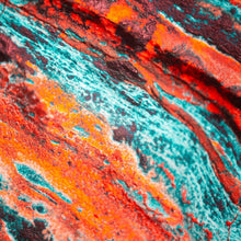 Lade das Bild in den Galerie-Viewer, Poster Fluid Art Türkis Orange Quadrat