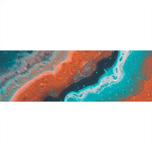 Lade das Bild in den Galerie-Viewer, Leinwandbild Fluid Art Türkis und Rot Panorama