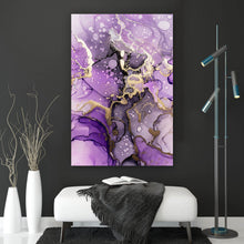 Lade das Bild in den Galerie-Viewer, Leinwandbild Fluid Art Violet Dream Hochformat