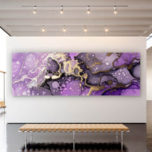 Lade das Bild in den Galerie-Viewer, Aluminiumbild gebürstet Fluid Art Violet Dream Panorama